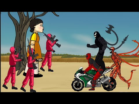 Squid game vs Deadpool, Venom, Venom Carnage - Drawing cartoons 2 ( dc2 )