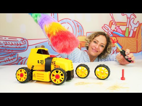 Nicole's Toy Workshop - We repair the tractor - Toy video for children