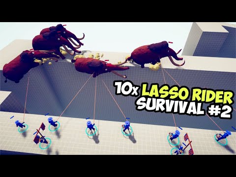 10x LASSO RIDER SURVIVAL vs EVERY FACTION #2 - Totally Accurate Battle Simulator TABS