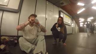Girl joins rapper in the subway for an impromptu jam session (INFIDELIX ft. EllandM)