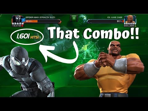 1500+ Hit Combo Abyss Luke Cage Solo?! Stealth Spidey! - Marvel Contest of Champions
