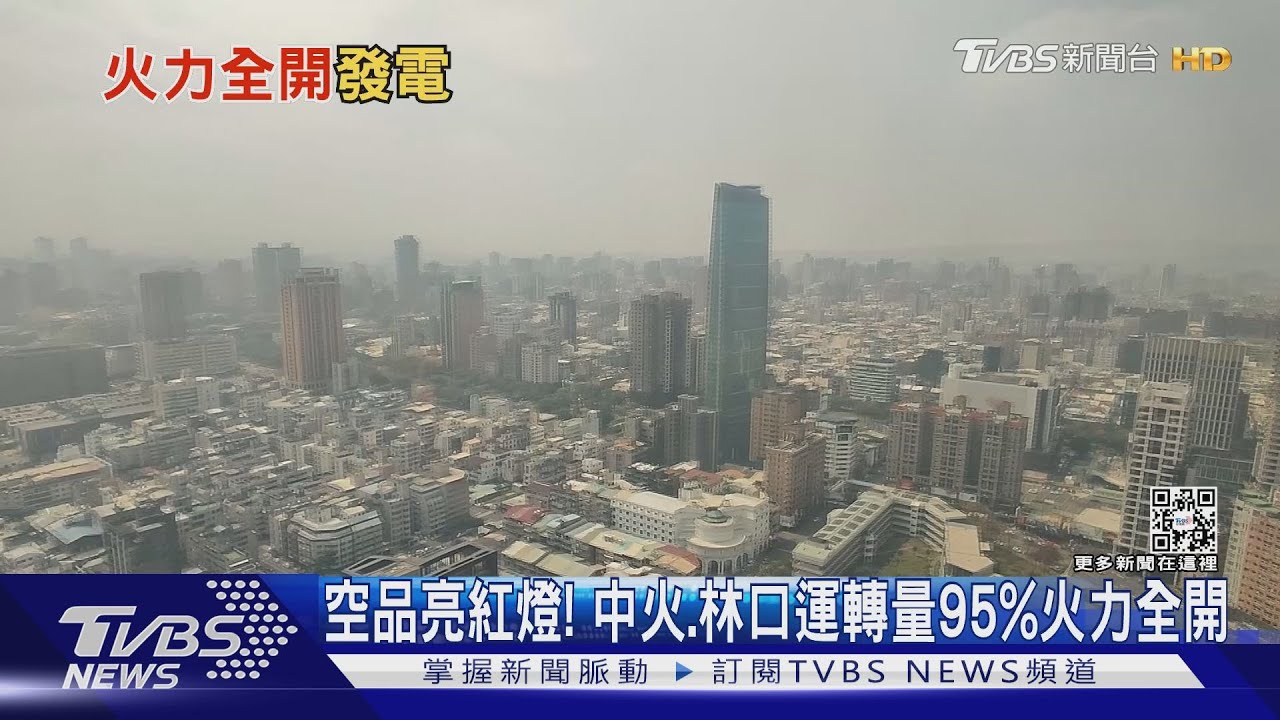 空品亮紅燈！　中火、林口運轉量95%火力全開