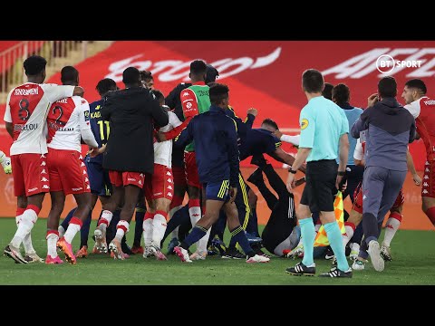 Tempers Flare! Chaos In Ligue 1 As FIVE Players Are Sent Off Following Lyon's Late Win In Monaco