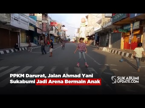 PPKM Darurat, Jalan Ahmad Yani Sukabumi Jadi Arena Bermain Anak