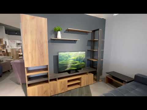 Стенка МБС 2 дуб золотой/камень темный