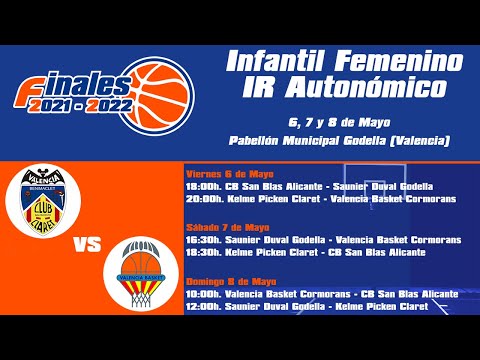 Kelme Picken Claret vs Valencia Basket Cormorans Fase Final Infantil Fem. Autonómico