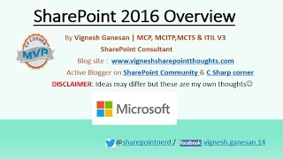 Webinar On SharePoint 2016 Overview