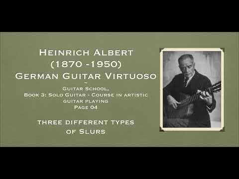 Guitar School Book 3, P.04, Three different types of slurs by Heinrich Albert (1870 1950)