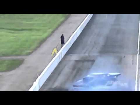 Drag Racer Almost Kills Camera Man