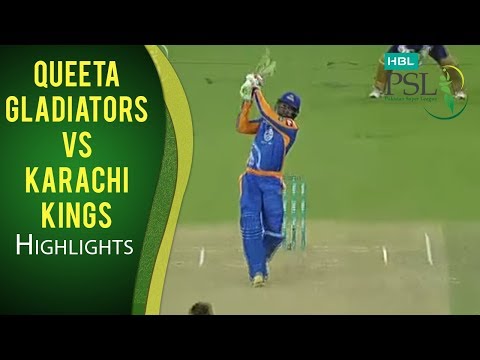 PSL 2017 Match 5: Quetta Gladiators  v Karachi Kings Highlights
