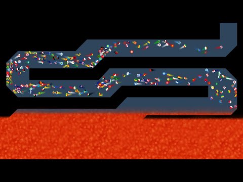 Escape From The Lava #4 - Marble Race in Algodoo