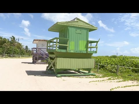 Old lifeguard stands up for auction in Miami Beach