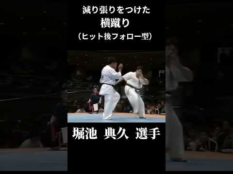 メリハリをつけた横蹴り 堀池 典久 選手 #karate #shorts