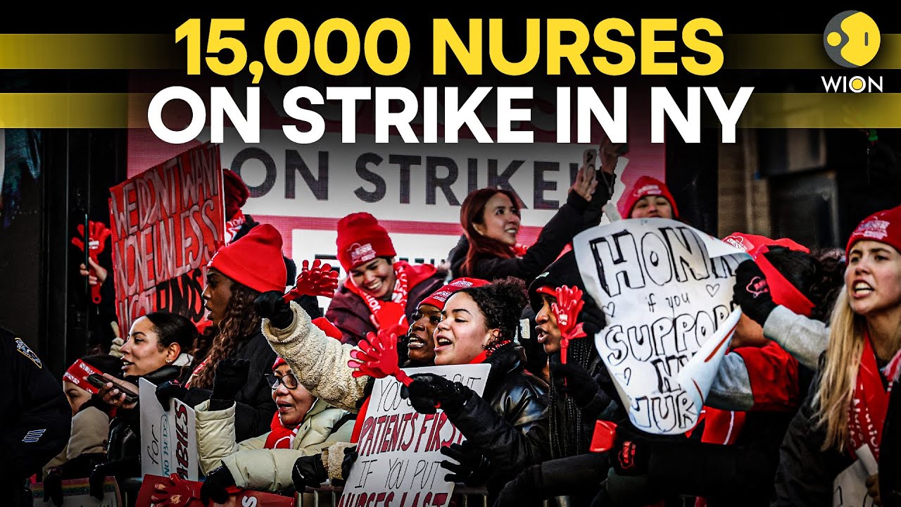 New York City LIVE: NYC Nurses Strike Enters Second Day as Mount Sinai Nurses Brief Media | WION