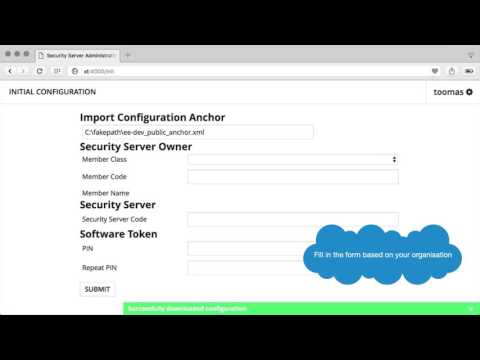 Initial configuration of X-Road security server