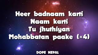 Heer Badnaam Lyrics Shah Rukh Khan, Katrina Kaif, Anushka Sharma  Tanishk Bagchi 720p