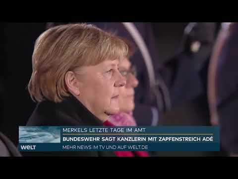 🔴WÜRDIGER ABSCHIED Großer Zapfenstreich   Merkel ruft zum Kampf für Demokratie auf WELT Thema