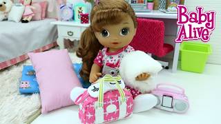 BABY ALIVE ISABELA VAI PARA A FESTA DO PIJAMA NA CASA DA AMIGA