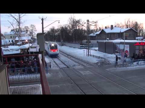 RZD-VR Allegro speed train 105km-h before it slipped stupid guy part-1