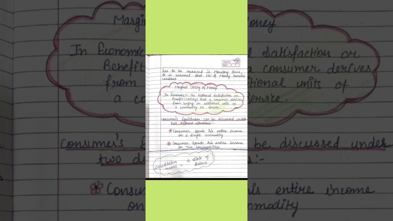 Law of diminishing marginal utility,gossen’s law ,handwritten notes of economics