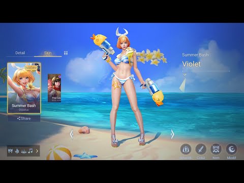SUMMER BASH MIRACLE SKIN VIOLET GAMEPLAY REVIEW - ARENA OF VALOR