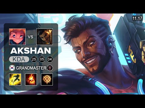 Akshan Mid vs Zoe - KR Grandmaster Patch 11.17