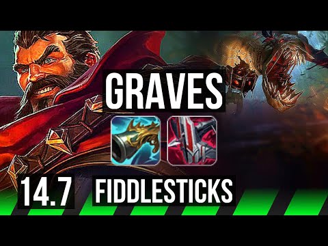 GRAVES vs FIDDLESTICKS (JGL) | 14/2/10, Legendary, 400+ games | KR Master | 14.7