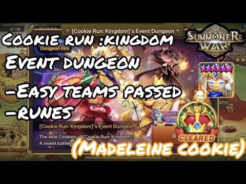 Summoners war: Cookie run kingdom Dungeon Event!! Easy teams pass(Madeleine cookie)