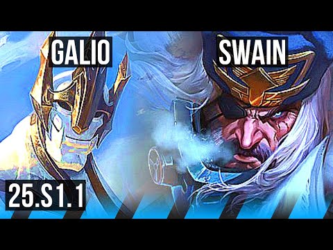GALIO vs SWAIN (MID) | 3/1/7 | NA Grandmaster | 25.S1.1