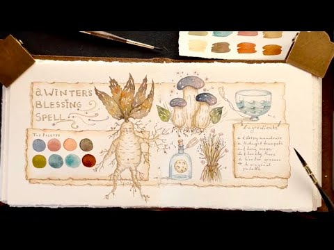 Watercolor Journaling a Winter's Blessing @lilymoonart