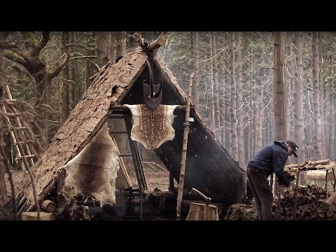 Bushcraft Viking House - Meat, Fish, Fire, Knife, Axe | VIKING FEAST