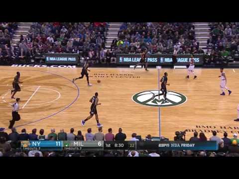 Kristaps Porzingis Dream Shake! | Knicks vs Bucks | January 6, 2016 NBA regular season