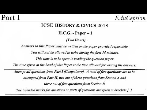 ICSE 2018 History & Civics Solved QP