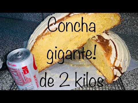 Receta de pan de yema con pasta ( concha ) / big sweet mexican bread recipe.