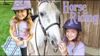 Horse Riding Lesson at New Stables! | Crazy8Family