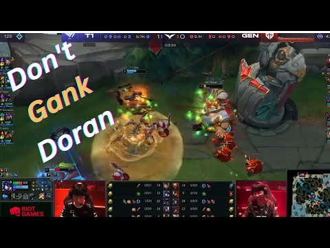 GEN Doran outplays T1 Oner Gank!