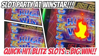 HUGE WIN ON QUICK HITS BLITZ SLOTS AT WINSTAR CASINO!
