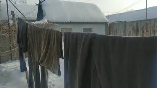 Stone like Hardened clothes, Tried drying clothes outside in Winter - This happened