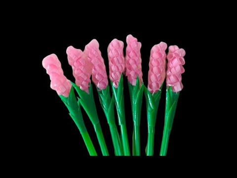 How to make a flower from Drinking Straw | Plastic straw flower making Diy  - Simple Craft Idea