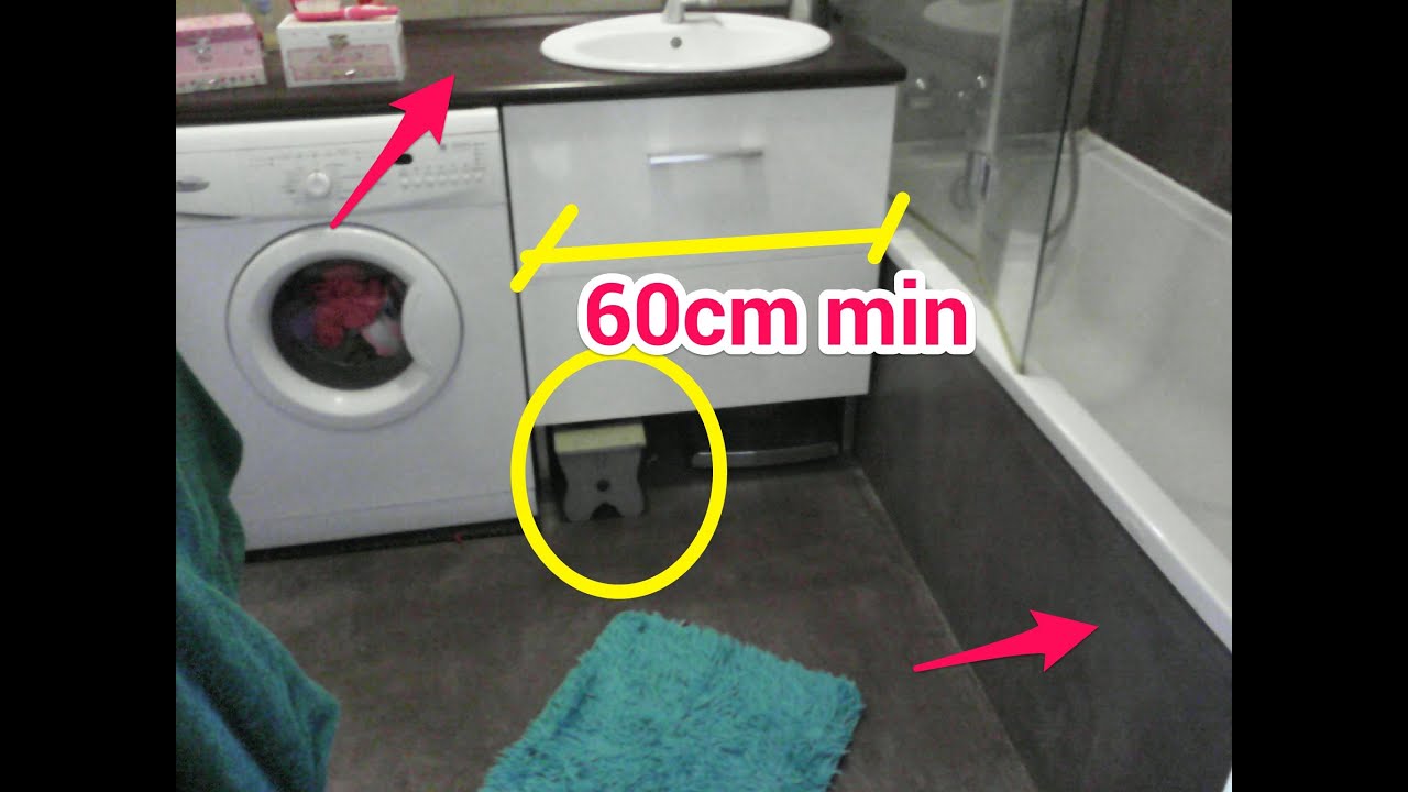 Aménagement salle de bain 4m2 avec lave linge