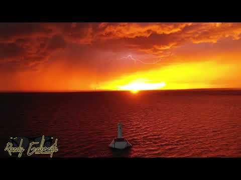 Sleep Music Mackinac Island Sunset Thunderstorm Drone Aerial View Video Loop