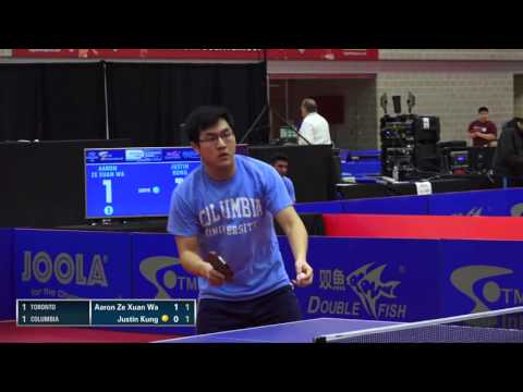 2016 NCTTA Nationals Coed Teams R16 - Justin Kung (Columbia) vs Aaron Wang (Toronto)
