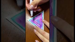 Zentangle Triangle on watercolour | How to draw | Easy step by step
