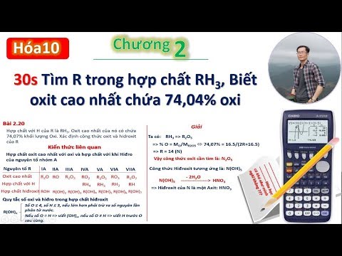 ✔ Hóa10| Tính nhanh R qua công thức OXIT CAO NHẤT và hợp chất với Hiđro