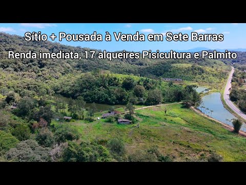 💰 PORTEIRA FECHADA! Sítio 17 alqueires, Pousada, 5 Lagos, Produção Palmito Sete Barras, SP 