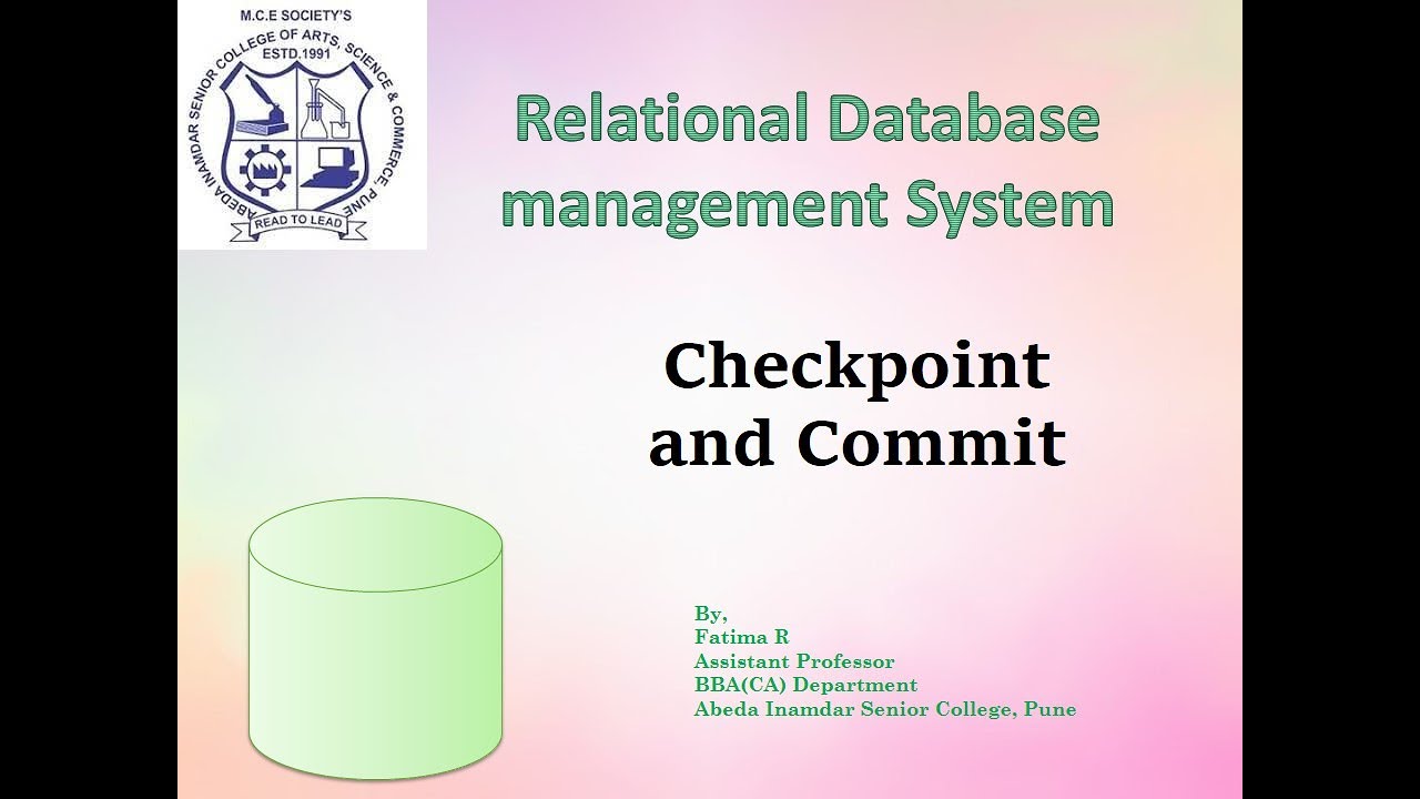chapter 5 session 2 Checkpoint and commit