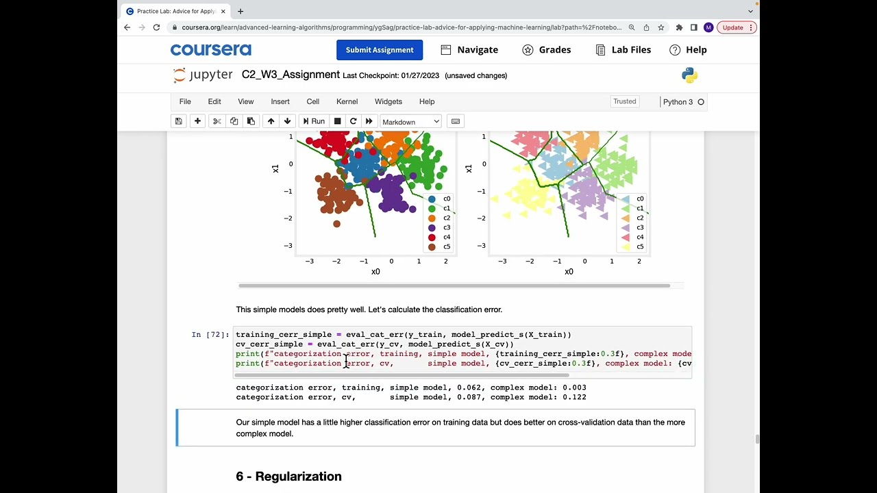 Machine Learning Coursera Practice Lab: Advice for Apply Machine Learning