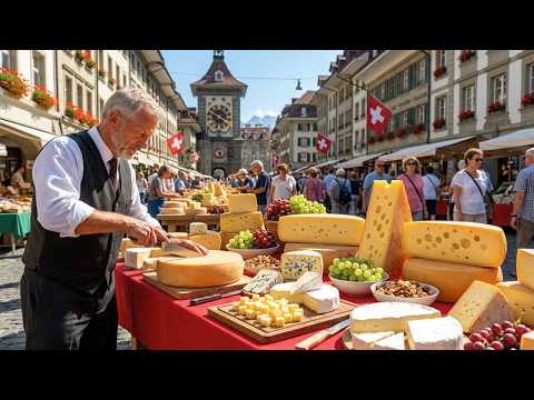TRADITIONELLER SCHWEIZER KÄSEMARKT IN BERN 🇨🇭 | BAUERNMARKT IN DER SCHWEIZ