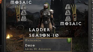 First Season using Dual Mosaic Phoenix Strike Assassin! - D2R Ladder Season 10