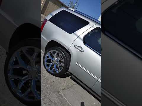 24inch snowflake replica wheels on Cadillac escalade 295 tires chrome Ulohos uloho indy Indianapolis